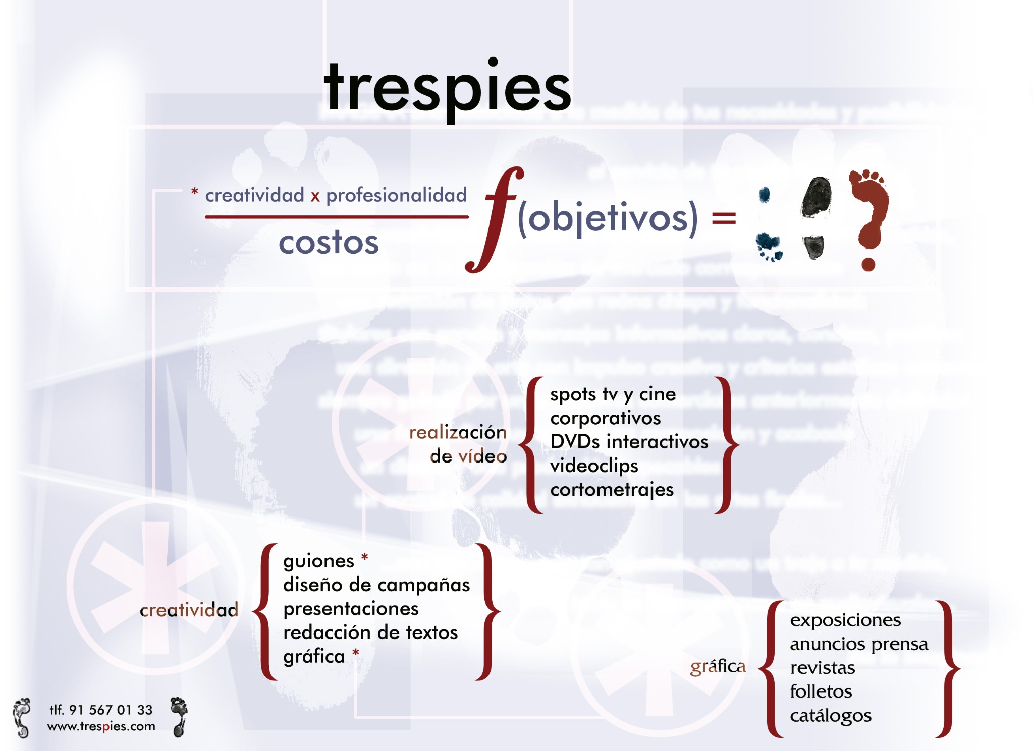 Pieza gráfica de Trespies en azul